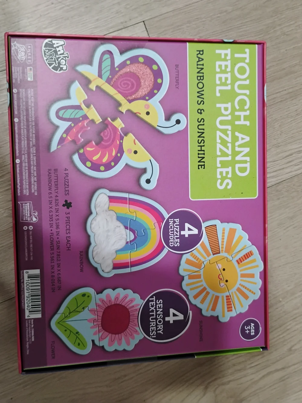 Touch and Feel Puzzles - Rainbows & Sunshine (Pink)